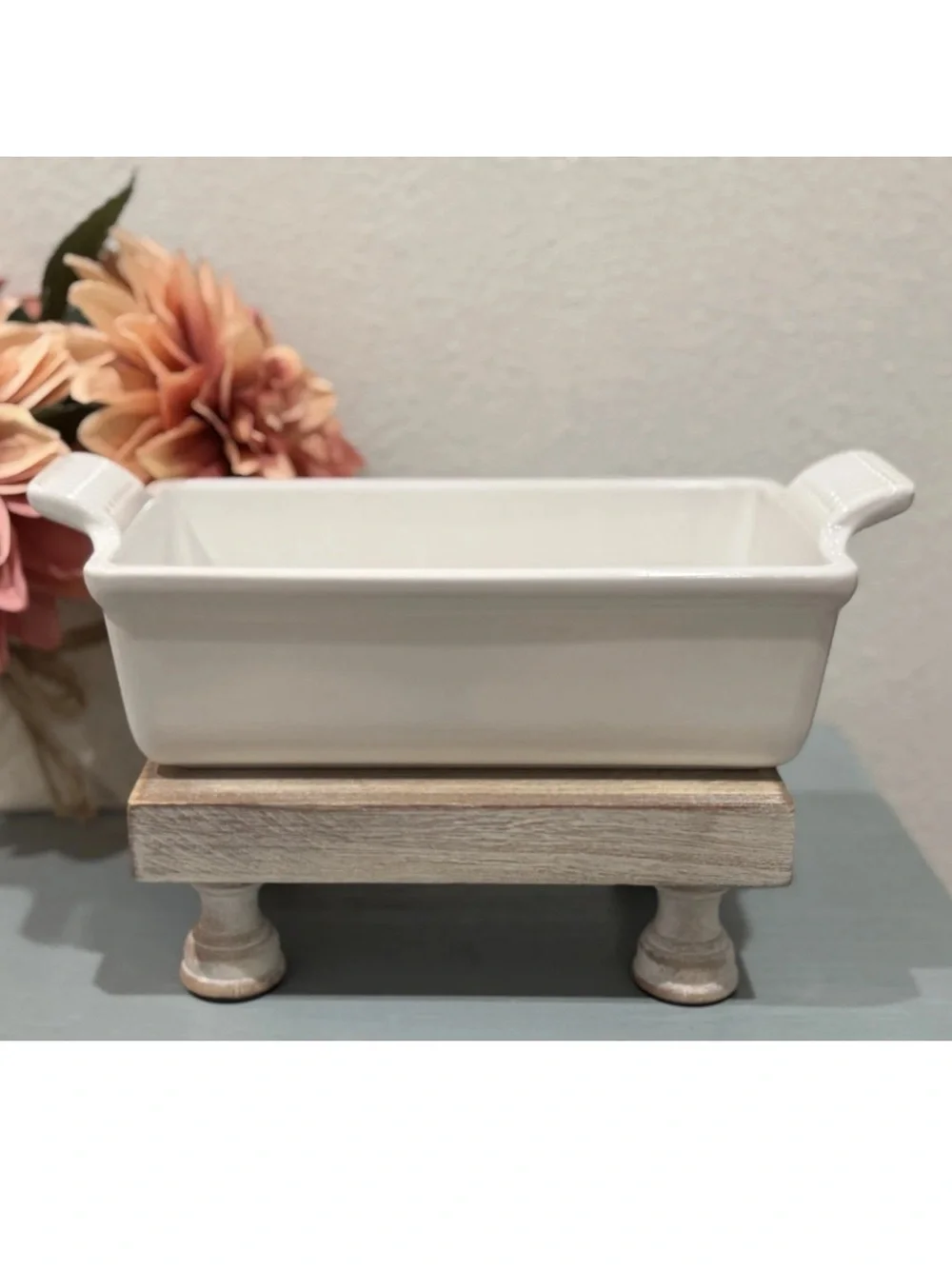 LE CREUSET STONEWARE RECTANGULAR LOAF DISH IN WHITE 23 CM SECONDS